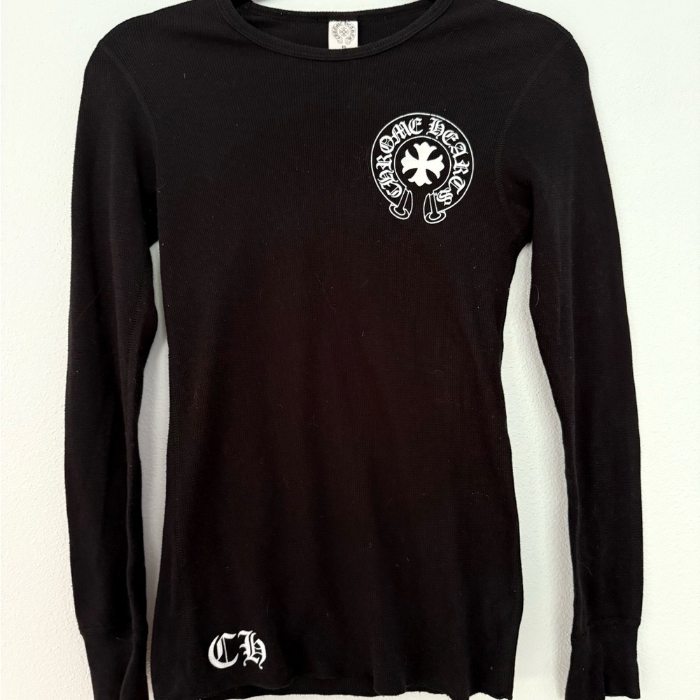 Chrome Hearts Black Waffle knit Long Sleeve Shirt